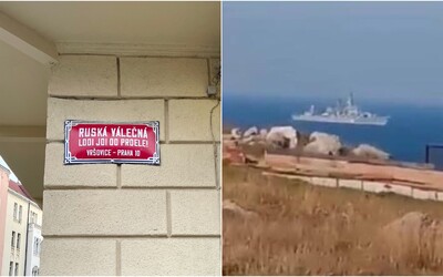 „Ruská bojová loď, choď do r**i!“ V Prahe aktivisti premenovali Ruskú ulicu na výrok ukrajinského vojaka