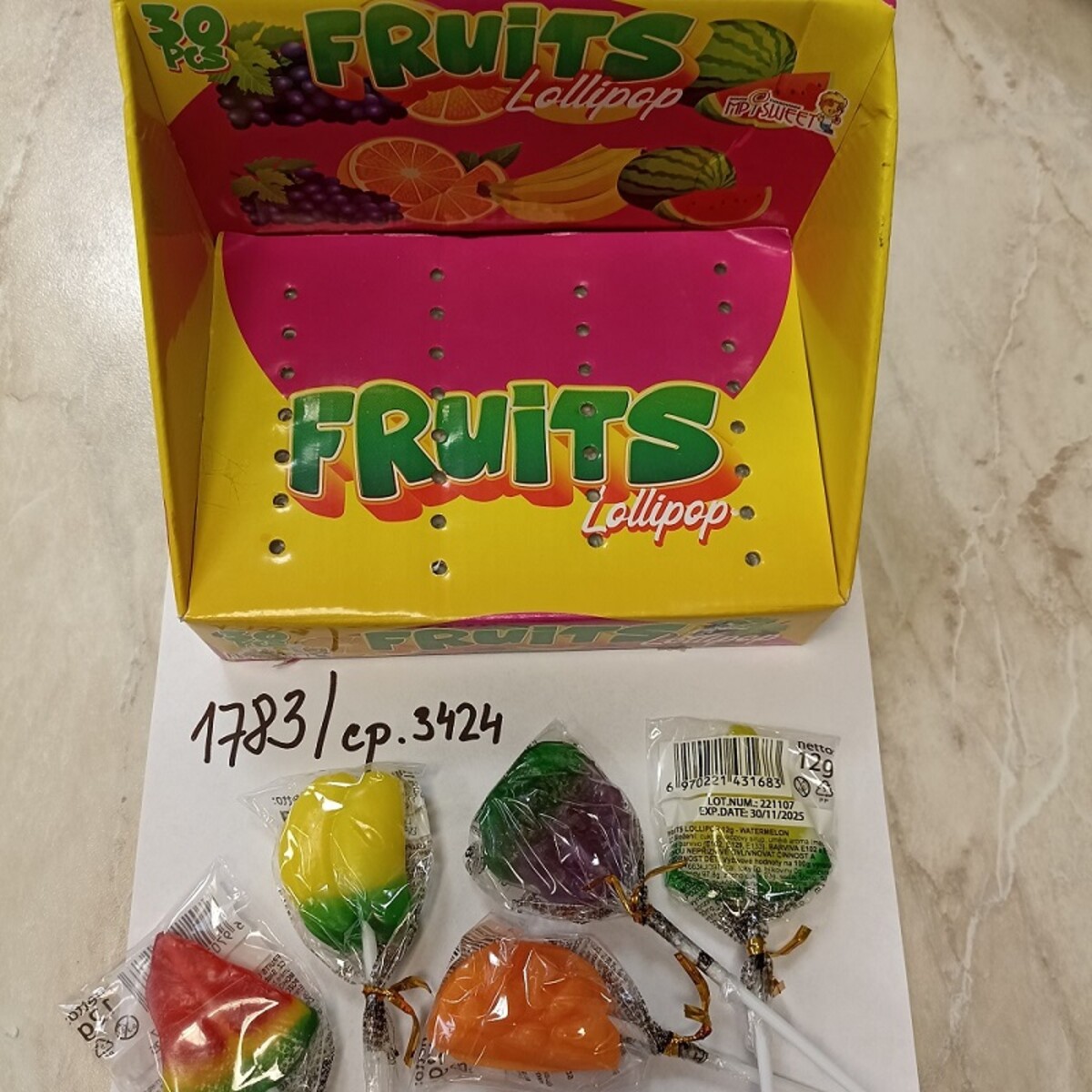  Fruits Lollipop 12 g x 30 ks, 360 g. 