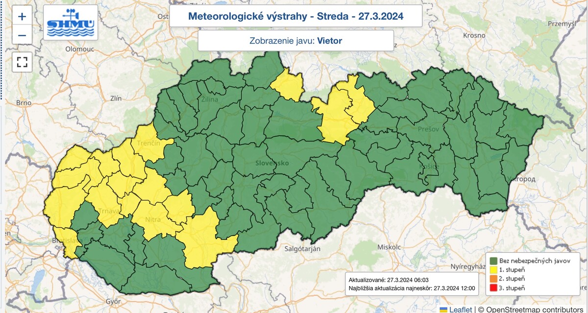 Výstraha pred vetrom.