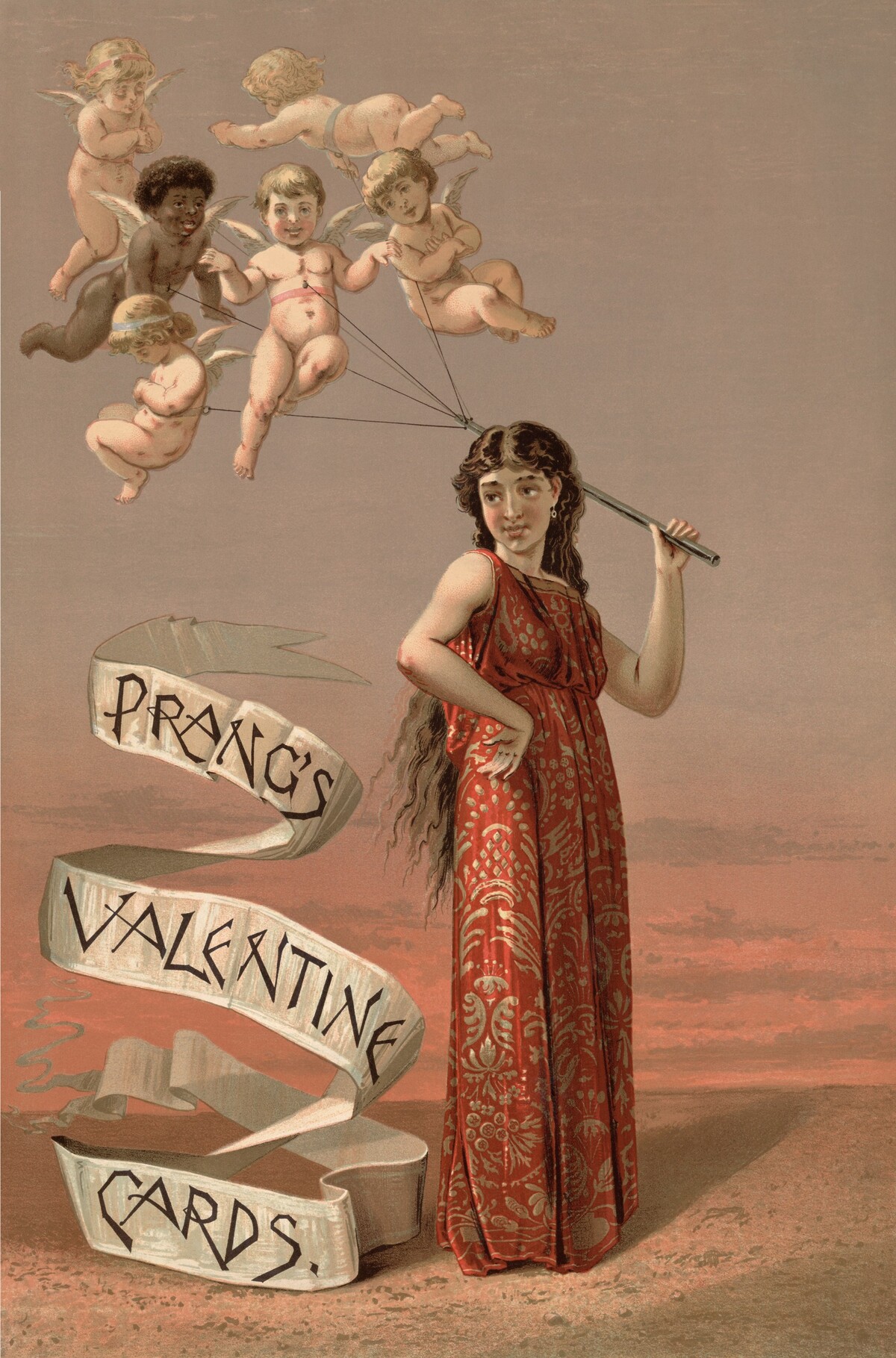 Reklama na valentýnské pohlednice z roku 1883.