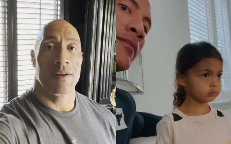 VIDEO: The Rock ukázal svojej dcére Black Adama. Zaujímal sa o to, čo vraví na upútavku.