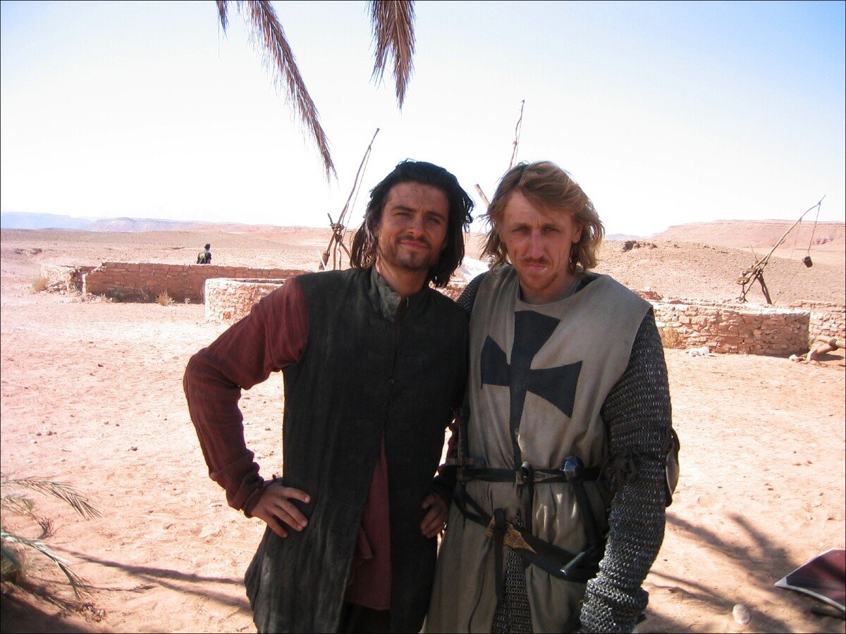 Vladimír Furdík s Orlandom Bloomom na nakrúcaní filmu Ridleyho Scotta Kráľovstvo nebeské.