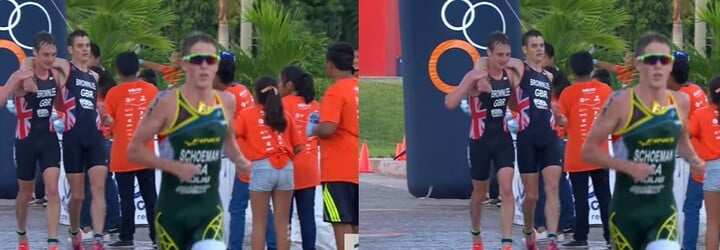 Triatlonistovi na prvom mieste došli sily kilometer pred koncom, ale do cieľa ho doniesol vlastný brat