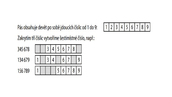 Přečti si výchozí text otázky na přiloženém obrázku. Vypočti, kolik různých šestimístných čísel lze takto vytvořit.