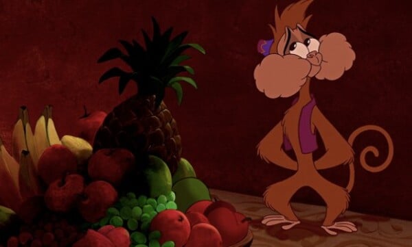 Ako sa volá opička, ktorá sprevádzala pri dobrodružstvách Aladina?