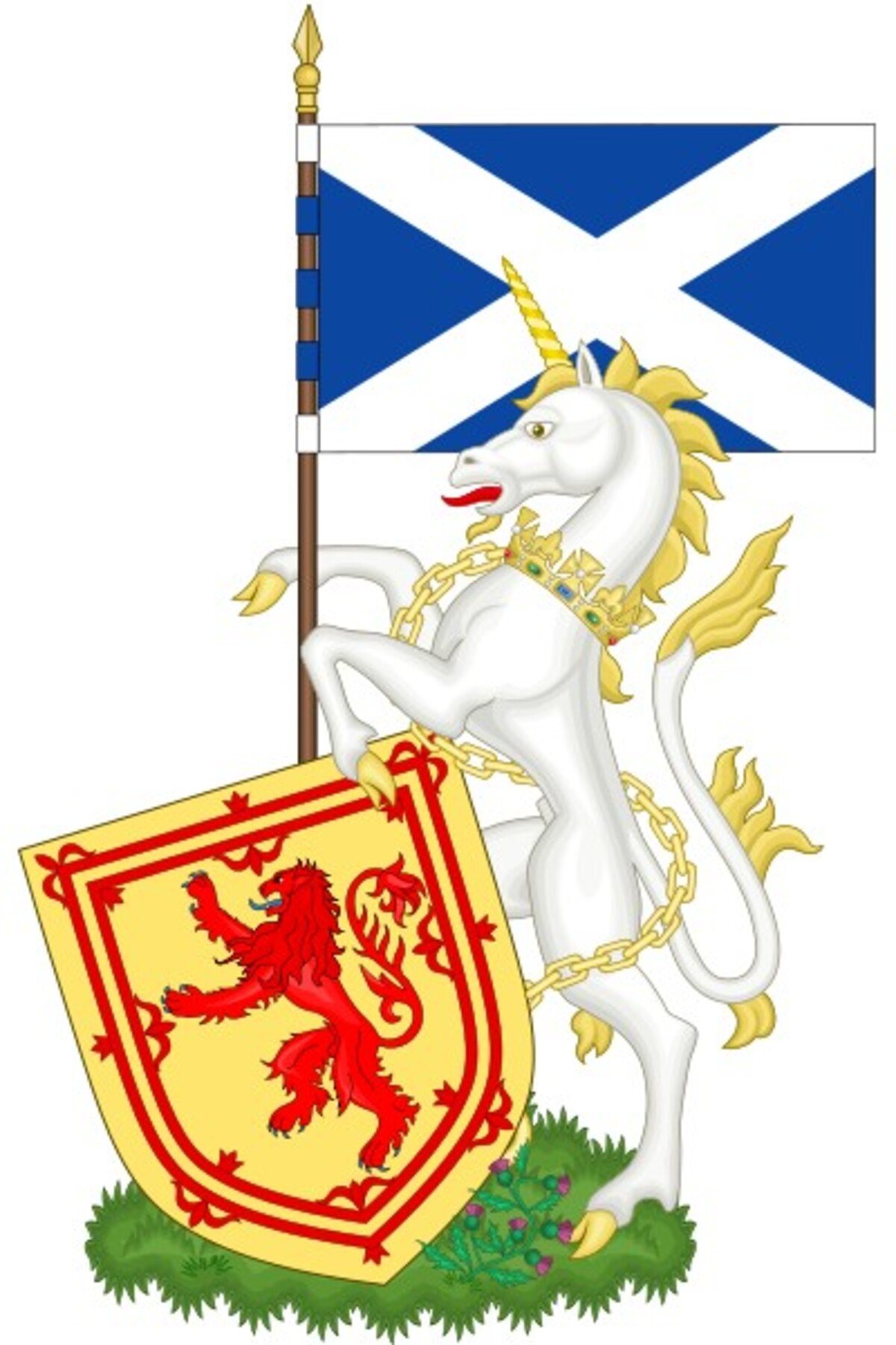 Národné zviera Škótska je jednorožec.
