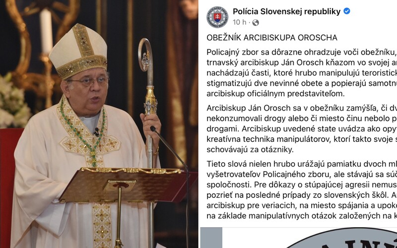 Polícia na Facebooku odsúdila arcibiskupov list o obetiach na Zámockej. Strčte si to do z...u, komentoval status Boris Kollár.