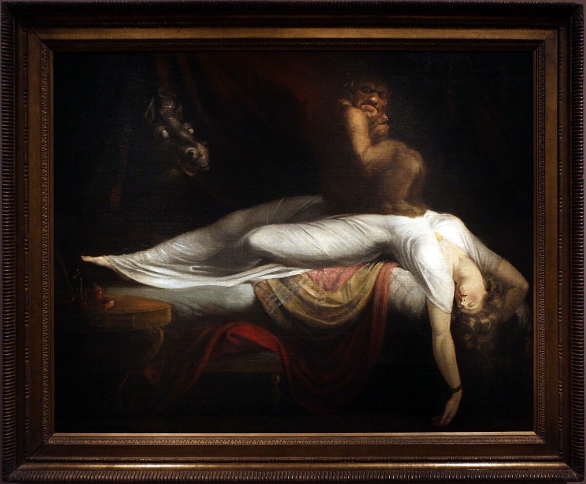 Olejomalba malíře Henryho Fuseliho s názvem Noční můra z roku 1781.