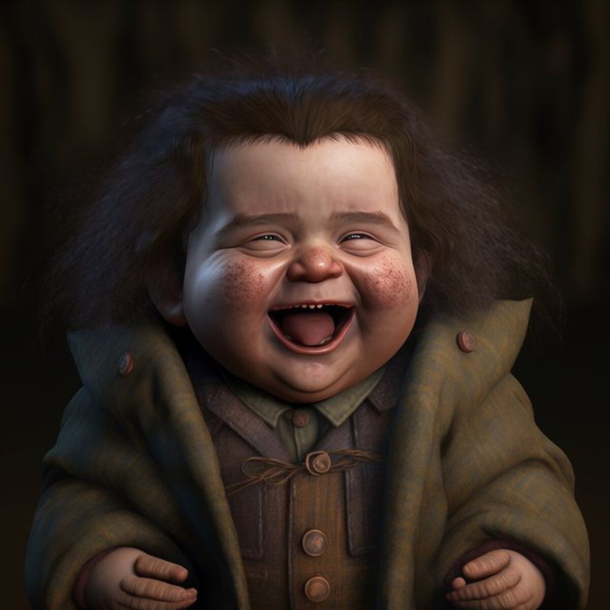 Hagrid ako batoľa podľa umelca Bena Mornina