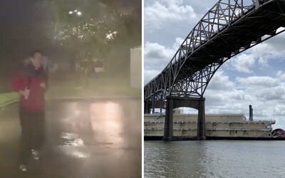 Řeka tekla opačně, kasino skončilo pod mostem a reportéra téměř trefil blesk. USA zasáhl hurikán Laura.