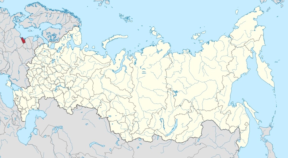 Mapa Ruska a Kaliningradu.