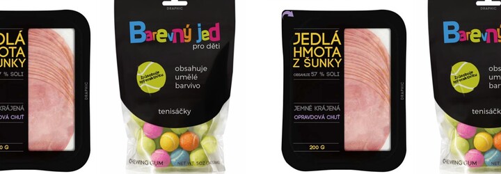 Český designér přebalil tradiční výrobky do upřímnějších obalů. Nikdo nechce jíst plast s příchutí sýra nebo barevný jed