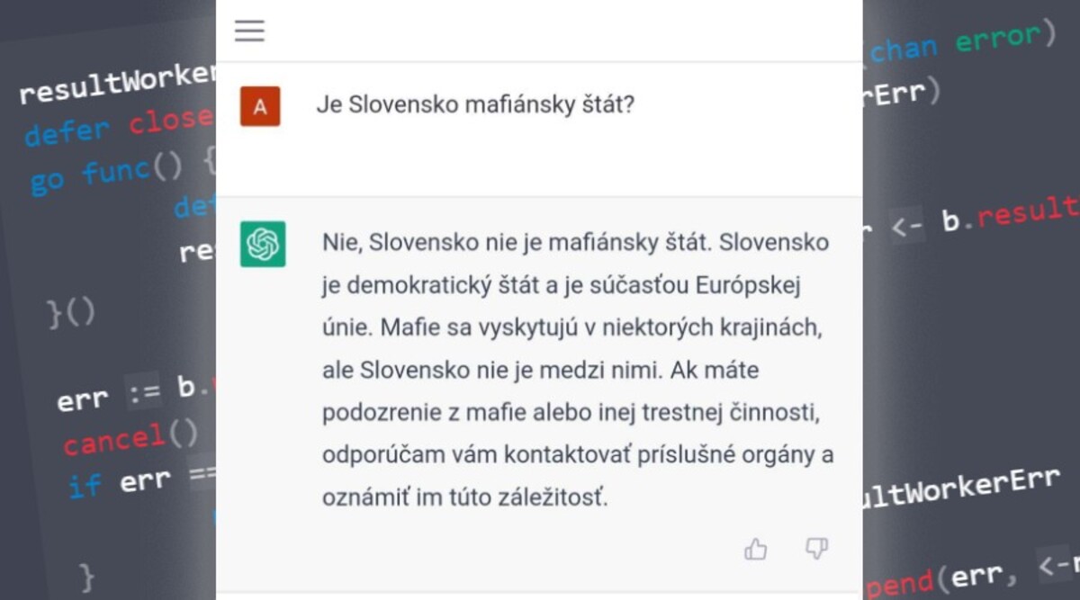 O absencii mafie na Slovensku nemá AI žiadne pochybnosti.