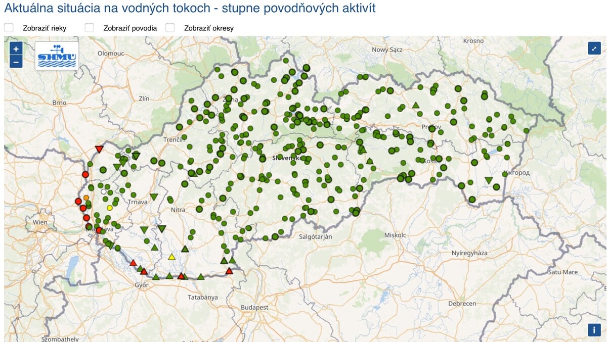 mapa povodňovej aktivity 