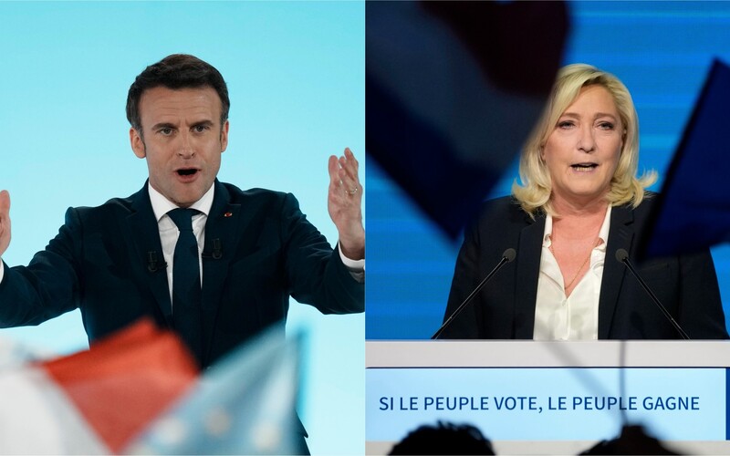 Prezidentské volby ve Francii: Do druhého kola postoupili Emmanuel Macron a Marine Le Pen.