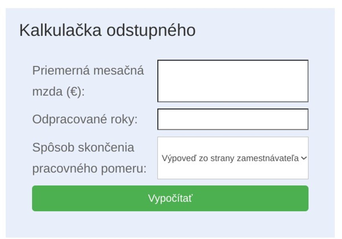 kalkulacka odstupne