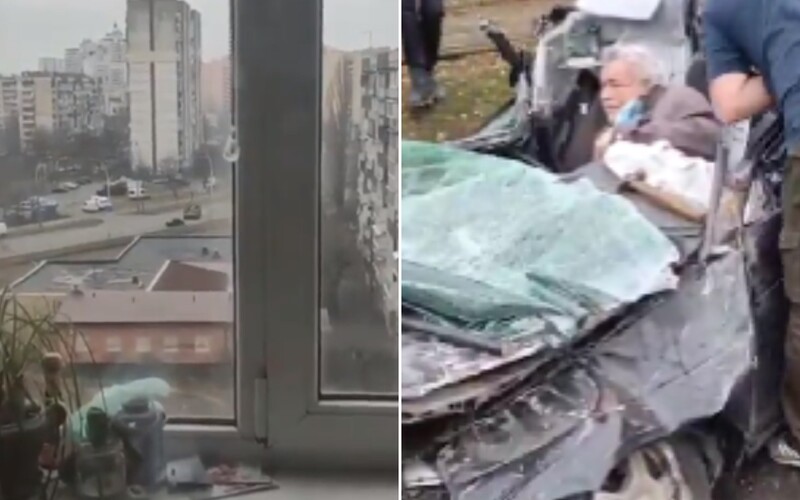 Ruský bojový vůz přejel osobní auto. Muž uvnitř přežil, vypáčili ho sousedé.