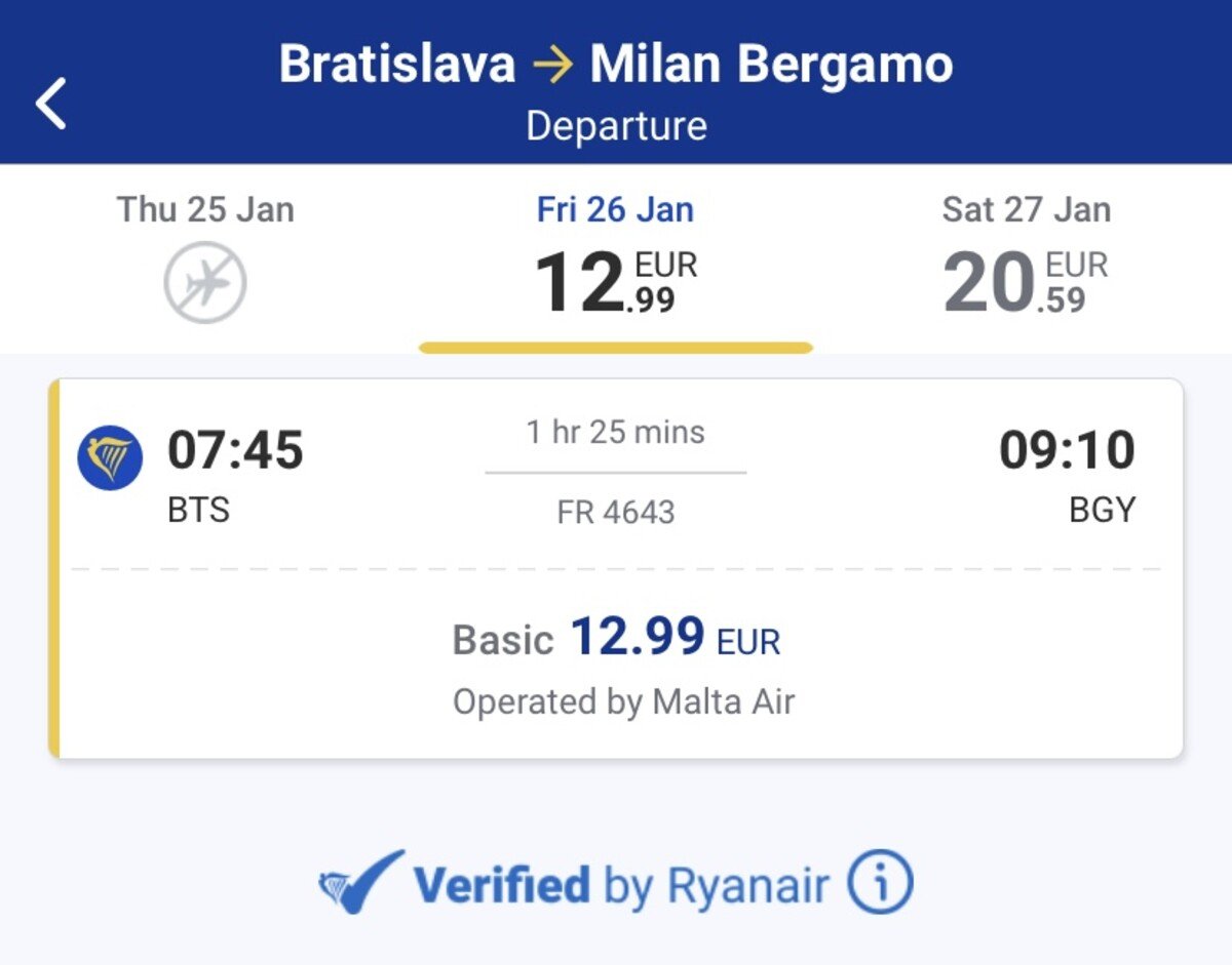 Ryanair, letenky