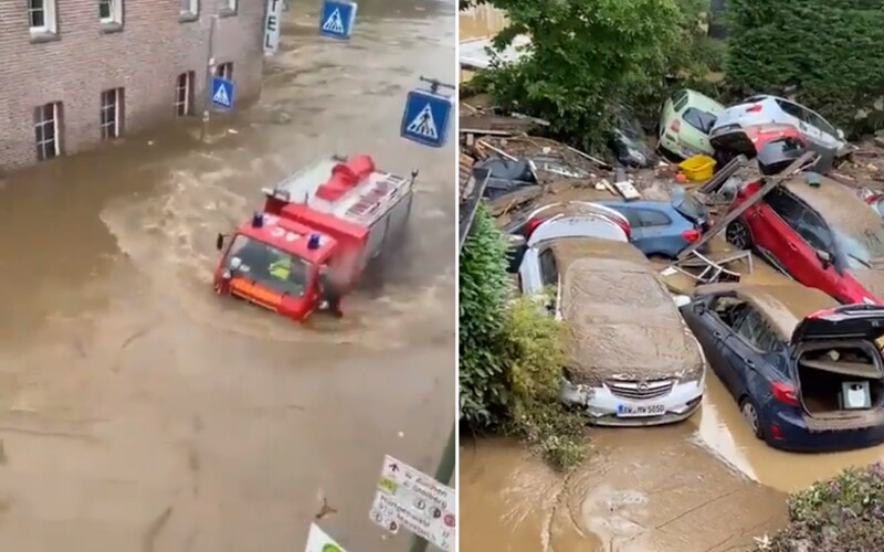 VIDEO: Devastačné záplavy zabili v Nemecku už viac ako 40 ľudí. Státisícové mesto v Belgicku posiela všetkých ľudí preč.