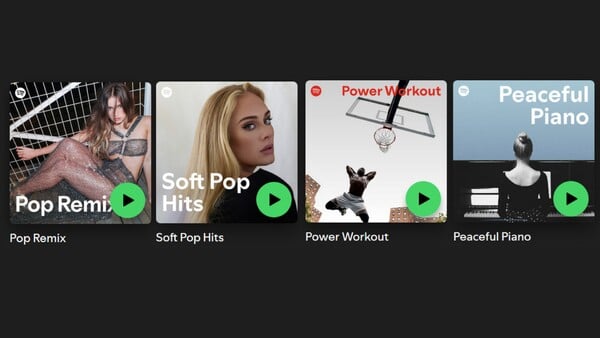 Máš pred sebou 4 hudobné playlisty. Ktorý by si podľa teba ona vypočula najradšej?