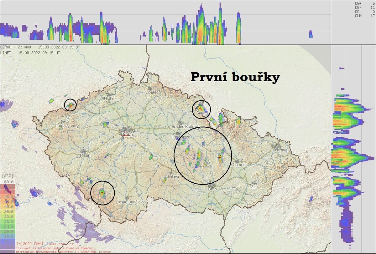 počasí, bouřky