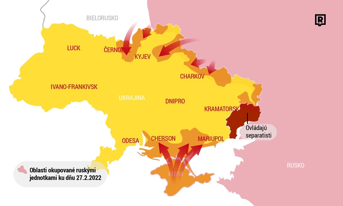 ruské vojska na ukrajine mapa