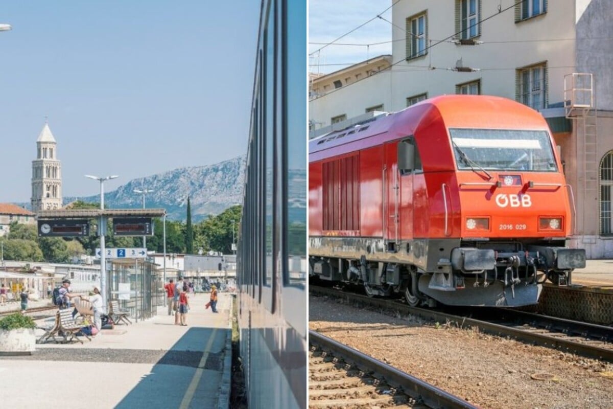 vlak, Split, Chorvátsko, dovolenka