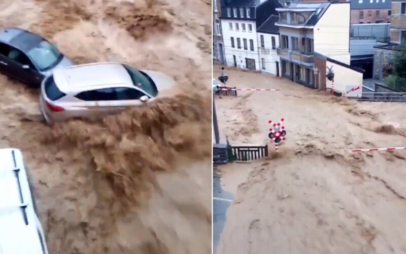 VIDEO: Belgii znovu zasáhly devastační záplavy dva týdny po těch předchozích. Voda brala auta i domy.