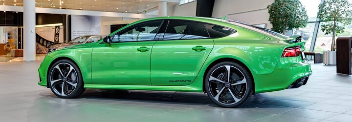 Toto křupavé, jablečně zelené Audi RS7 Sportback s 560 koni vypadá opravdu neodolatelně!