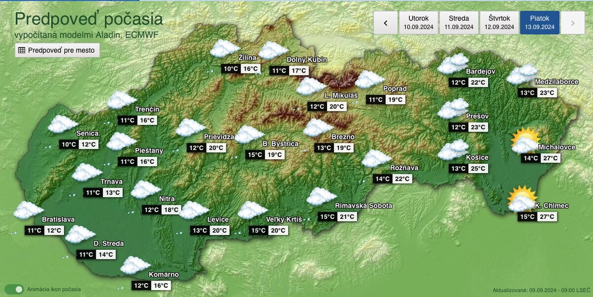 počasie mapa 