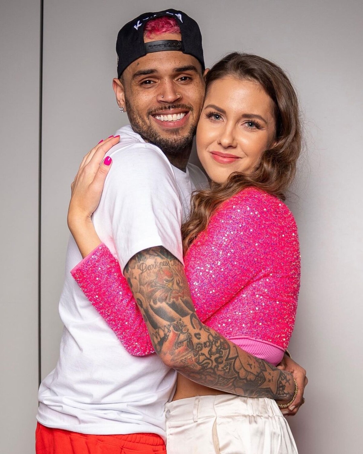 Chris Brown a Zuzana Vinšová po jeho koncerte v Manchestri.