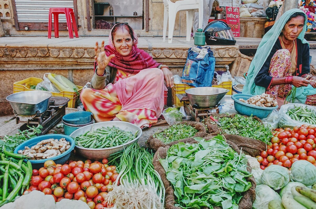 india, zelenina, ovocie, trh