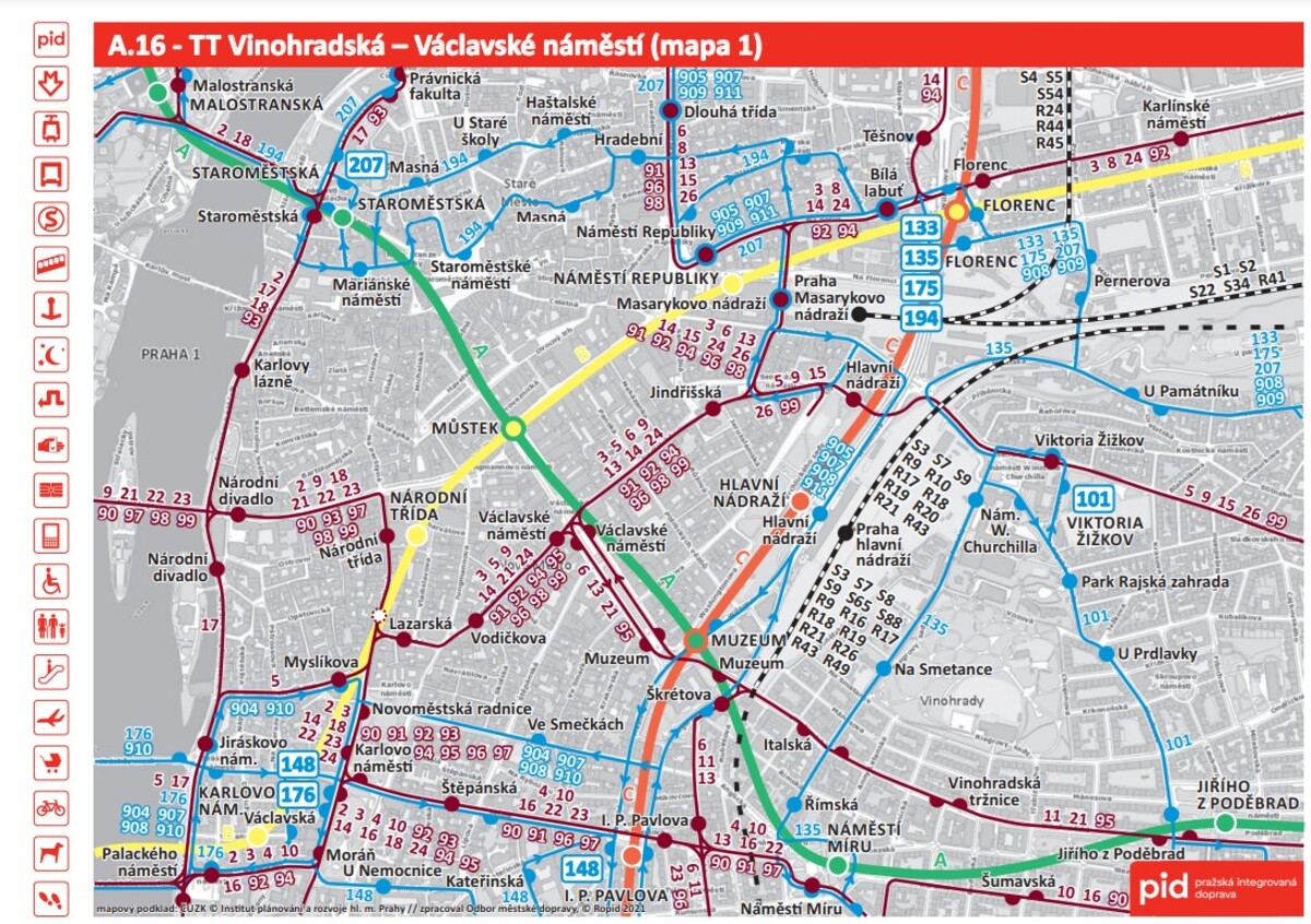 Václavské náměstí, tramvaje