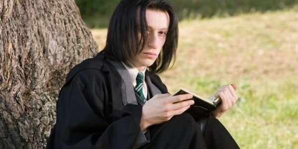Kto v piatej časti vedie skupinku študentov, ktorá šikanuje mladého Severusa Snapea?