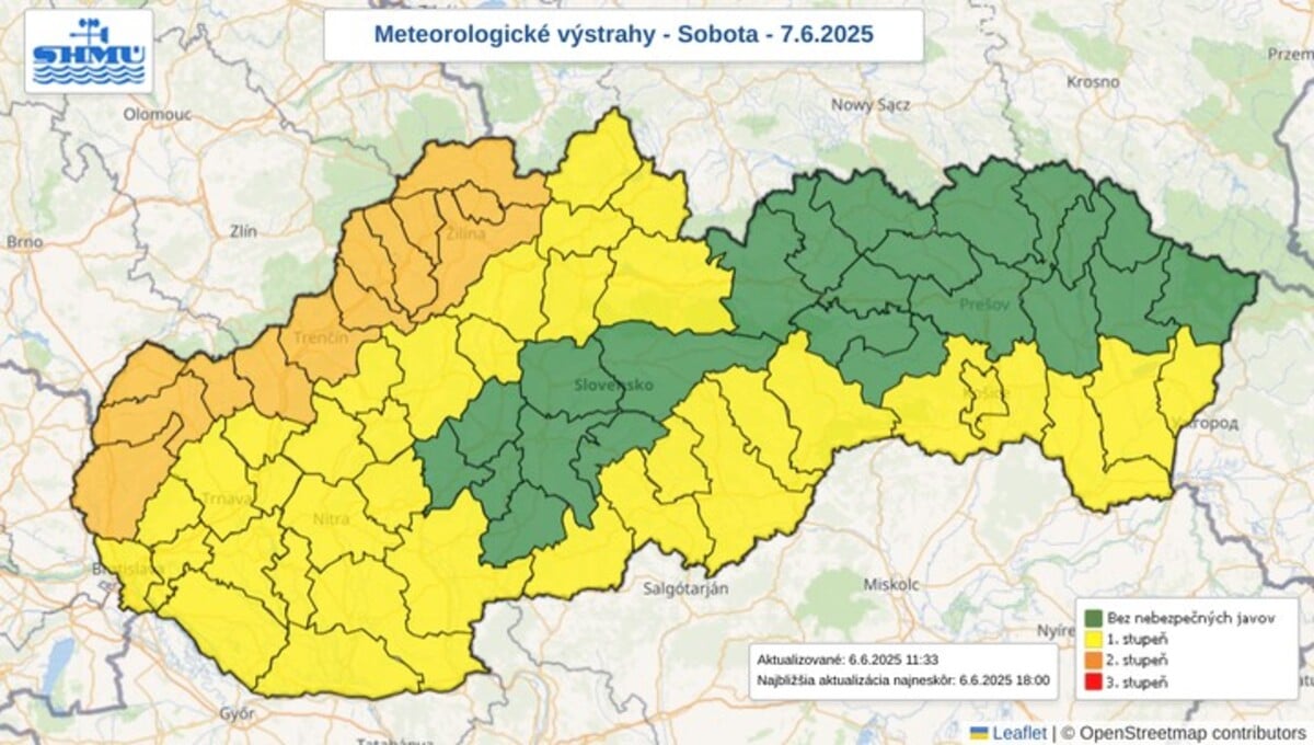 mapa, počasie, výstrahy