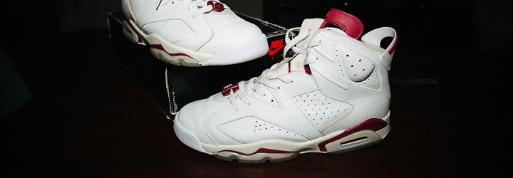Air Jordan 6 Maroon s OG Nike Air logem před sebou mají svůj první Retro release od roku 1991