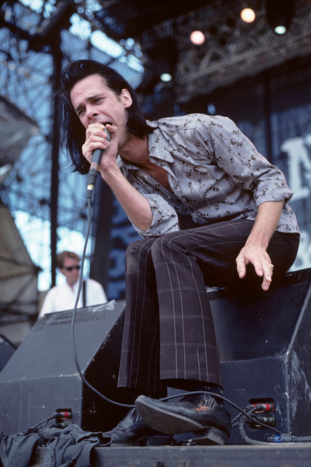 Nick Cave na koncerte v New York City v roku 1994. 