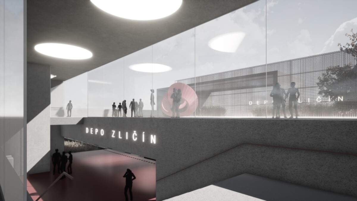 Vizualizace vítězného návrhu stanice metra Zličín.