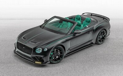 Dalším výtvorem Mansory je 640koňové Bentley Continental GTC se zeleným interiérem.