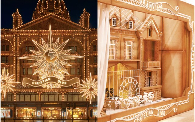 Megalomanská vianočná výzdoba: Dior premenil obchodný dom Harrods v Londýne na obrovskú „perníkovú chalúpku“