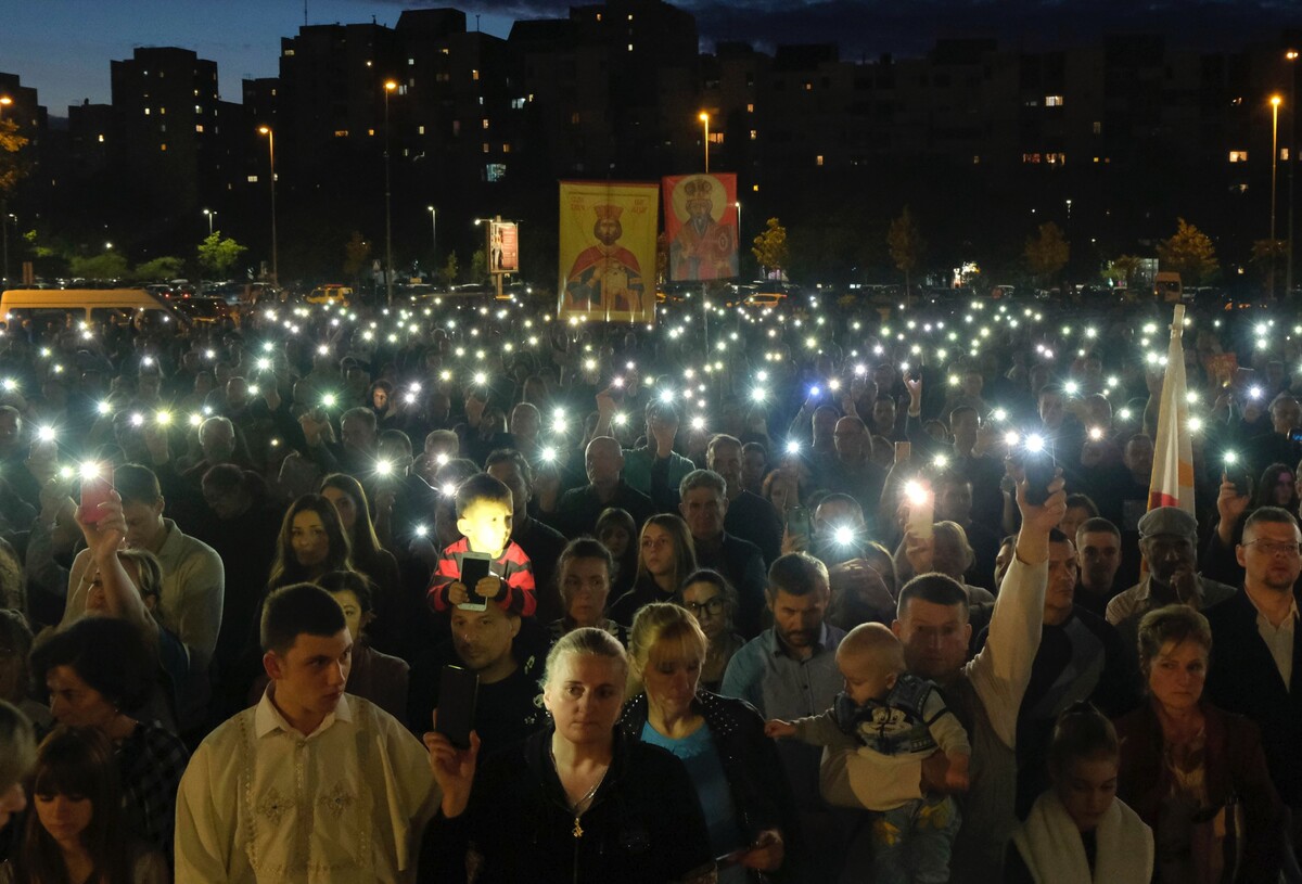 Modlitebný protest Srbskej pravoslávnej cirkvi v hlavnom meste Čiernej Hory.