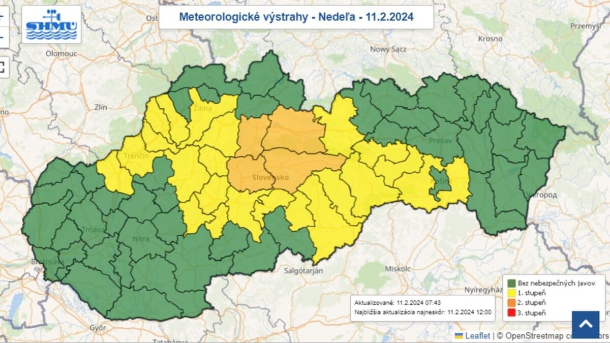 mapa, výstrahy