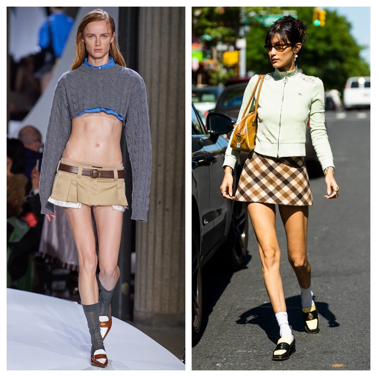 miumiu, bellahadid, miniskirt