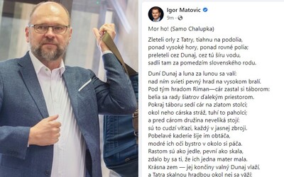 Igor Matovič bude bojovať. Textom básne Mor ho! v statuse reaguje na ultimátum, ktorým SaS požiada Hegera, aby ho odvolal.