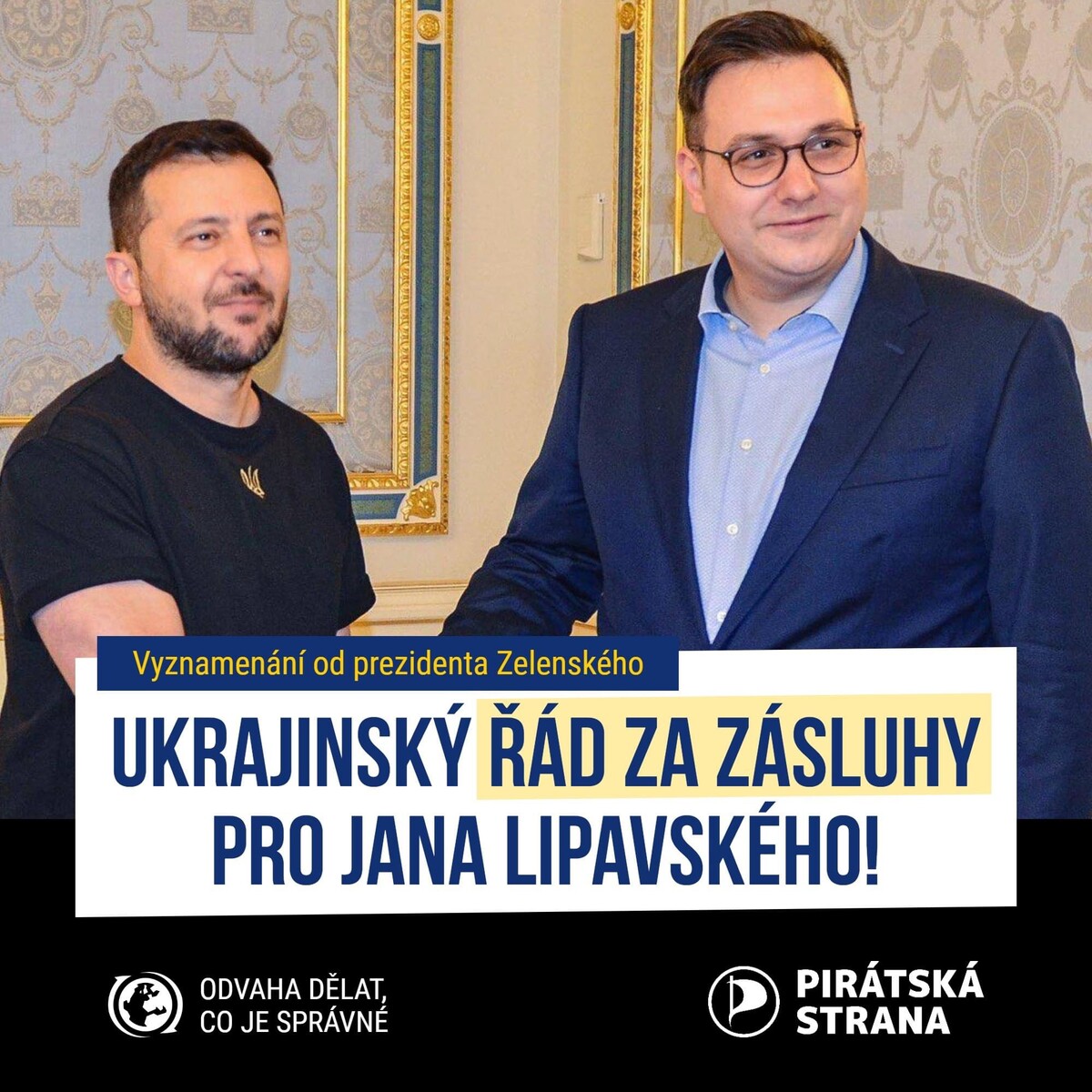 Jan Lipavský, piráti, Zelenskyj