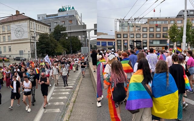 Bratislavskými ulicami pochodujú tisícky ľudí. Podporujú tým rovnosť a akceptáciu LGBTI+ komunity