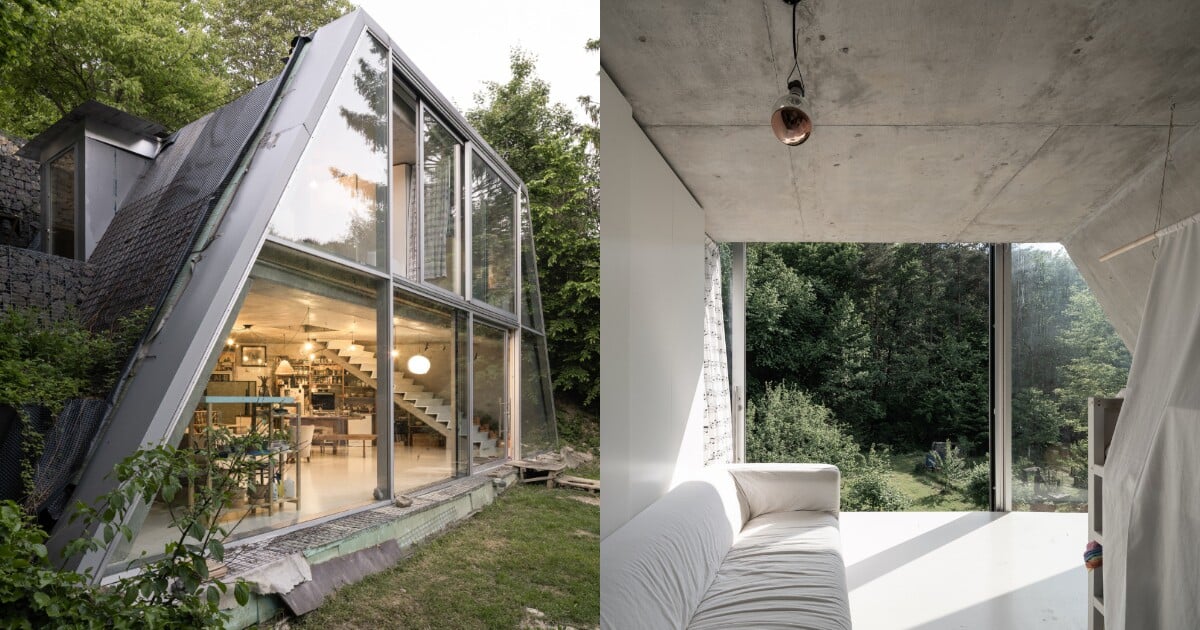 Obrazem: Na Slovensku vyrostl netradiční dům. Má tvar lichoběžníku, industriální nádech a obklopuje ho příroda