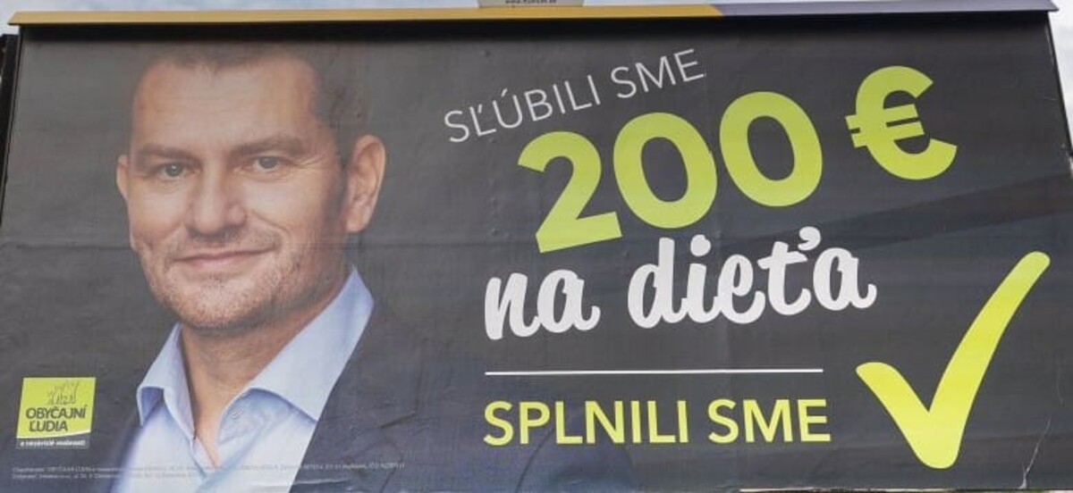 Aktuálne bilbordy v rámci predvolebnej kampane strany OĽaNO, na ktorých sa nachádza zavádzajúci slogan.