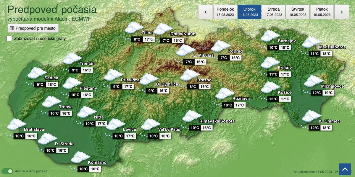 mapa, slovensko, počasie, búrky