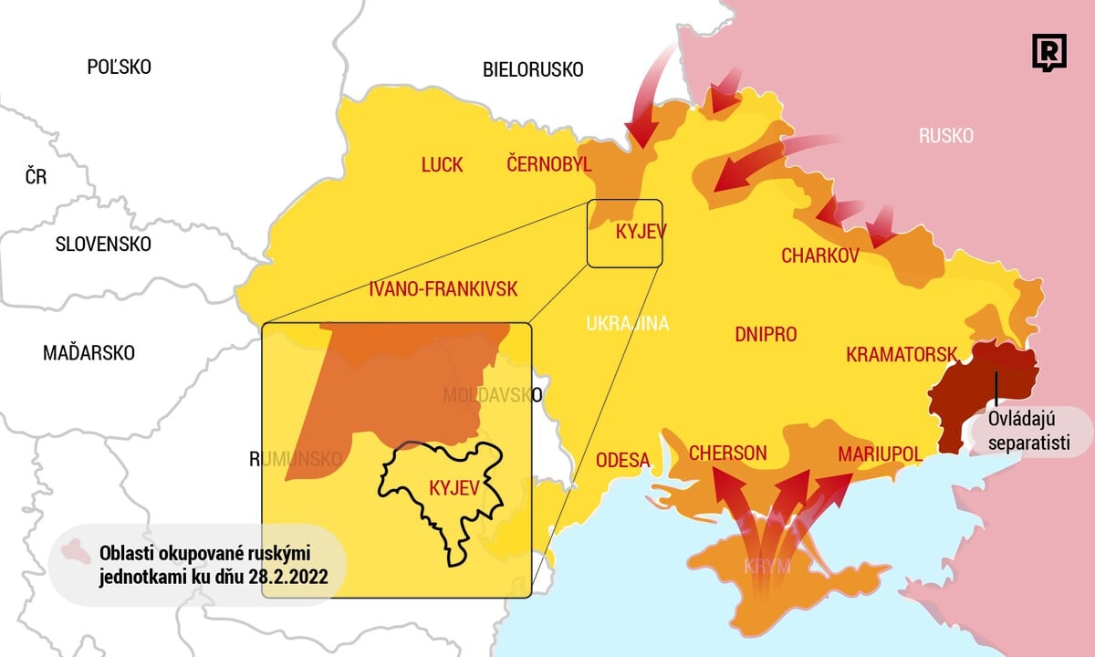 Rusko ukrajina konflikt mapa